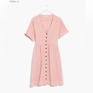 Madewell Blush 100% cotton Button-Front Mini Dress